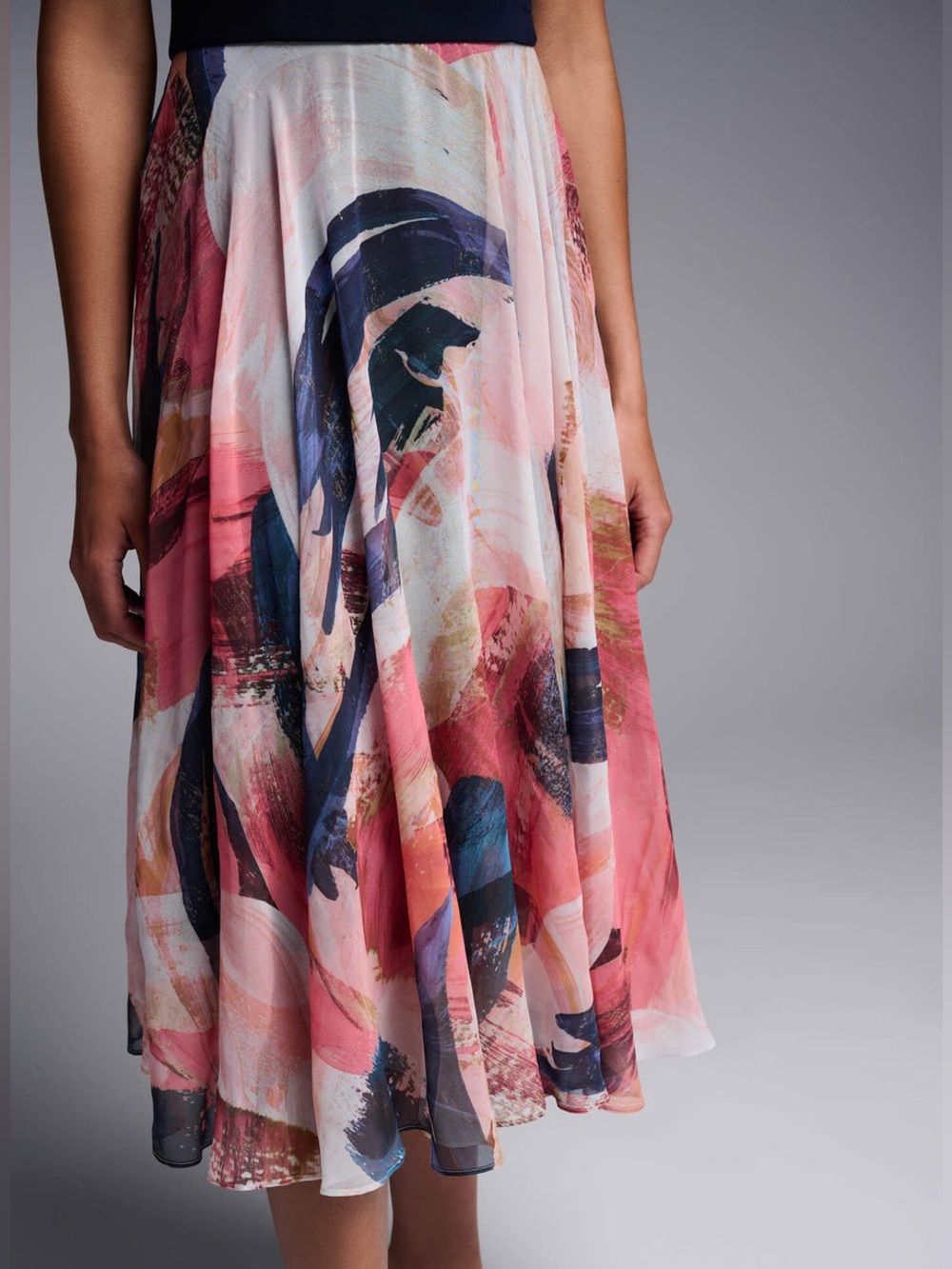 Joseph Ribkoff Abstract Print Midi Skirt in Multi-Color - Picture 5 of 7
